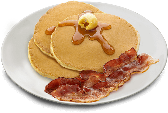 Classic Pancakesand Bacon Breakfast PNG Image