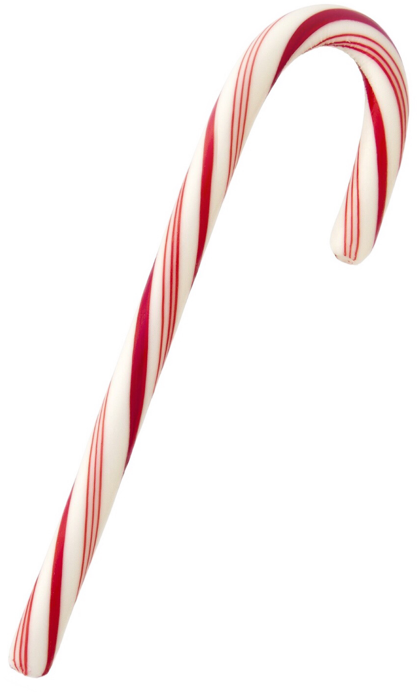 Classic Peppermint Candy Cane PNG Image