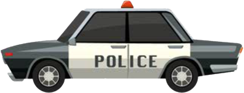 Classic Police Car Illustration PNG Image