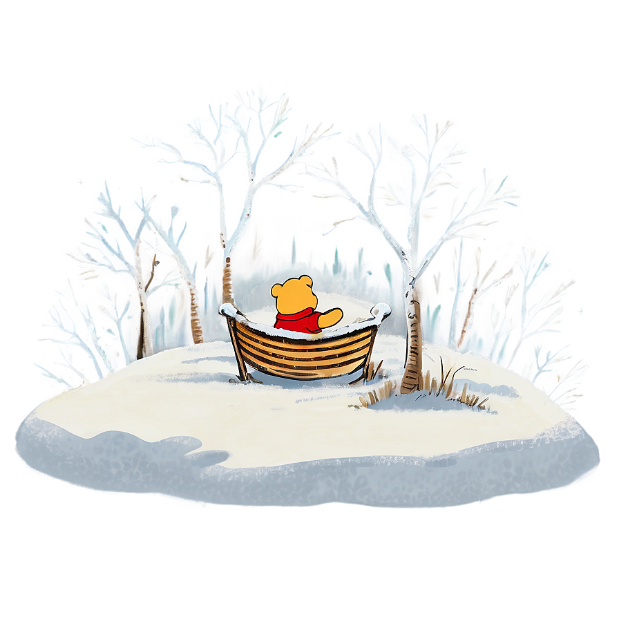 Classic Pooh Winter Scene Png Toa PNG Image