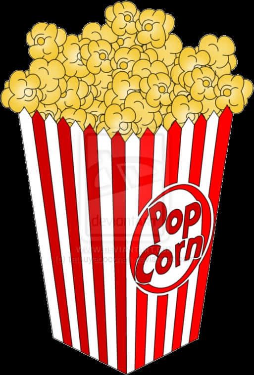 Classic Popcorn Box Clipart PNG Image