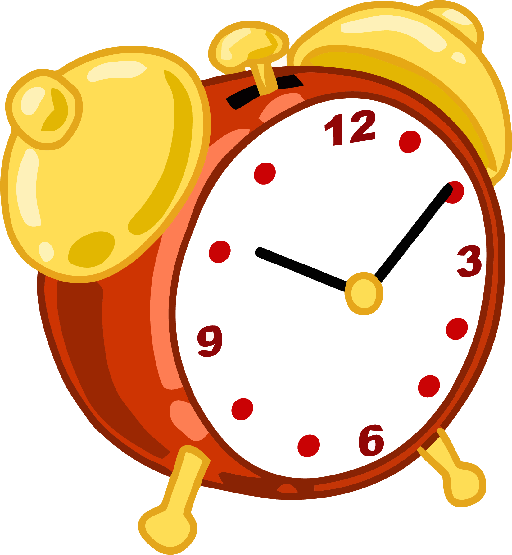 Classic Red Alarm Clock Illustration PNG Image