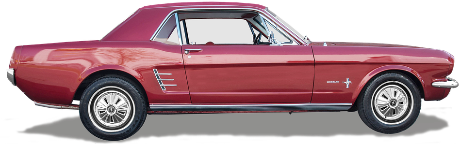 Classic Red Mustang Coupe PNG Image