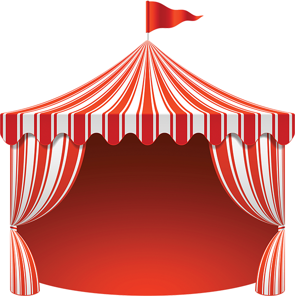 Classic Redand White Striped Circus Tent PNG Image