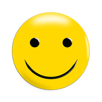 Classic Smiley Face Black Background PNG Image