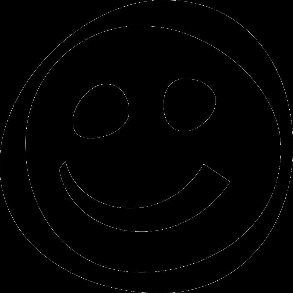 Classic Smiley Face Outline PNG Image