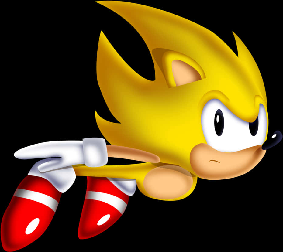 Classic Sonic Character Art PNG Image