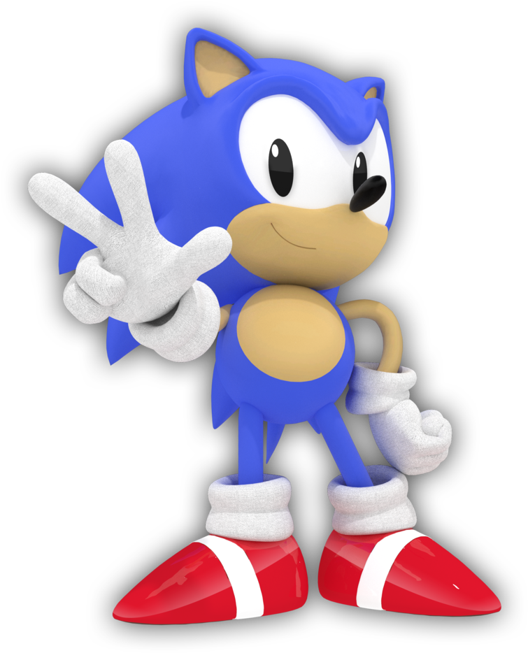 Classic Sonic Peace Sign PNG Image