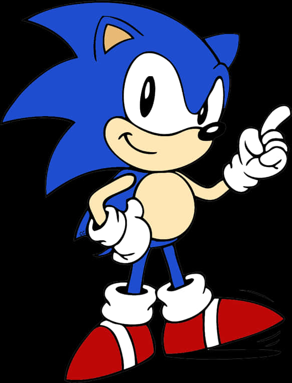 Classic Sonic Pointing PNG Image