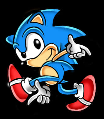 Classic Sonic Pointing PNG Image