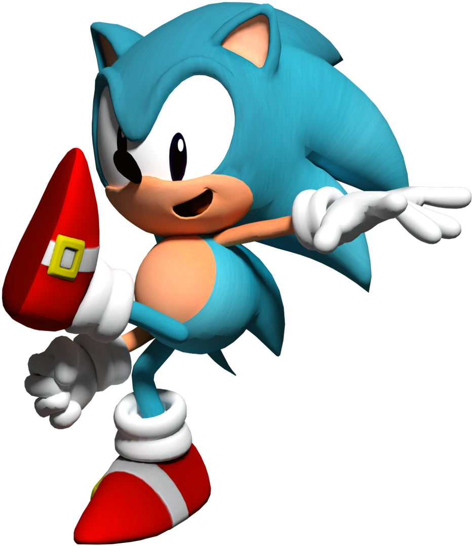 Classic Sonic Pose3 D Render.png PNG Image