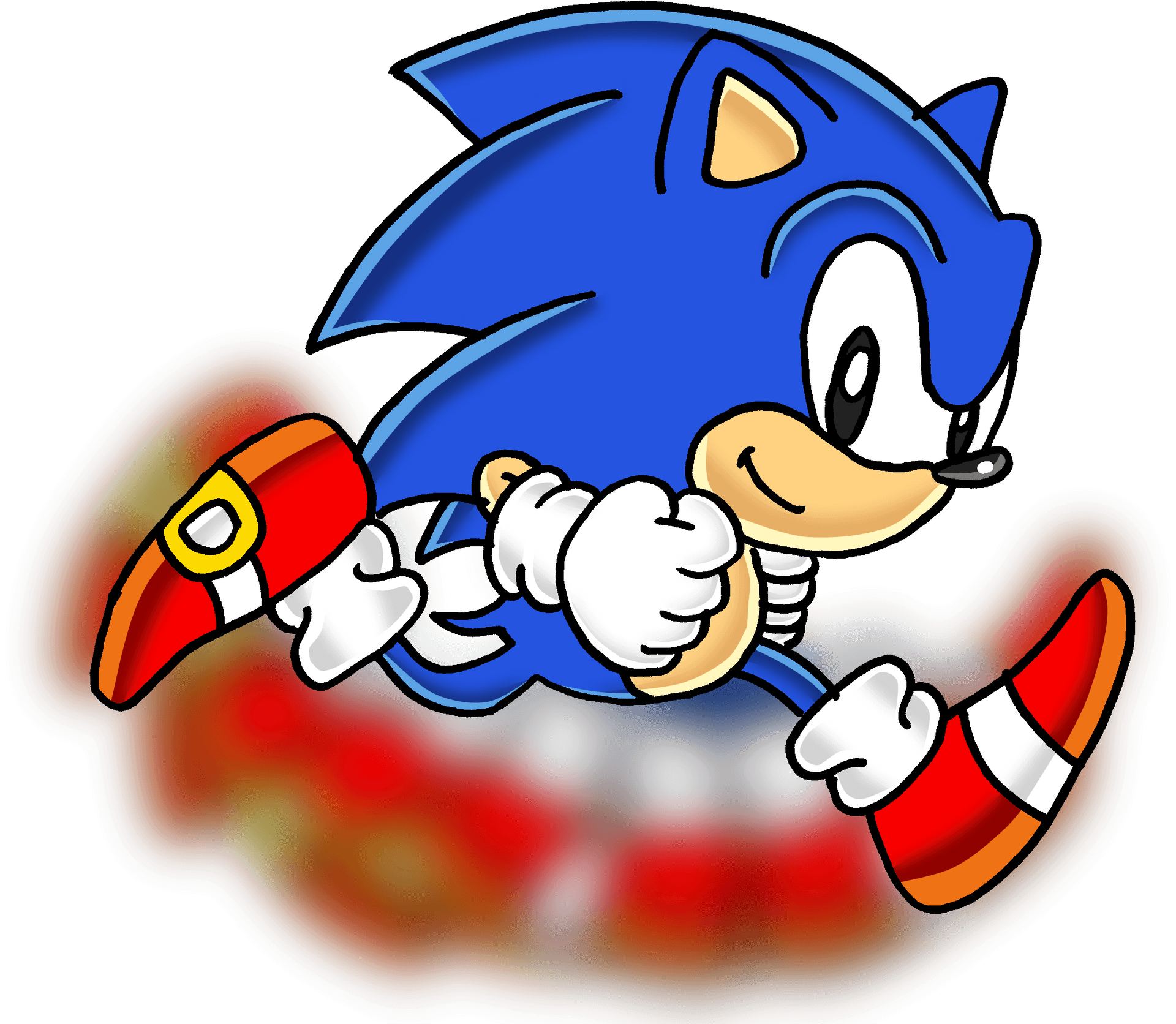 Classic Sonic Speeding PNG Image