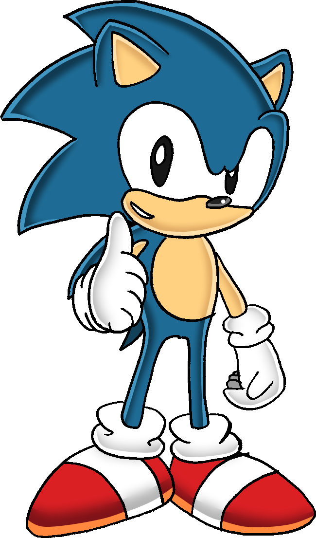 Classic Sonic Thumbs Up PNG Image