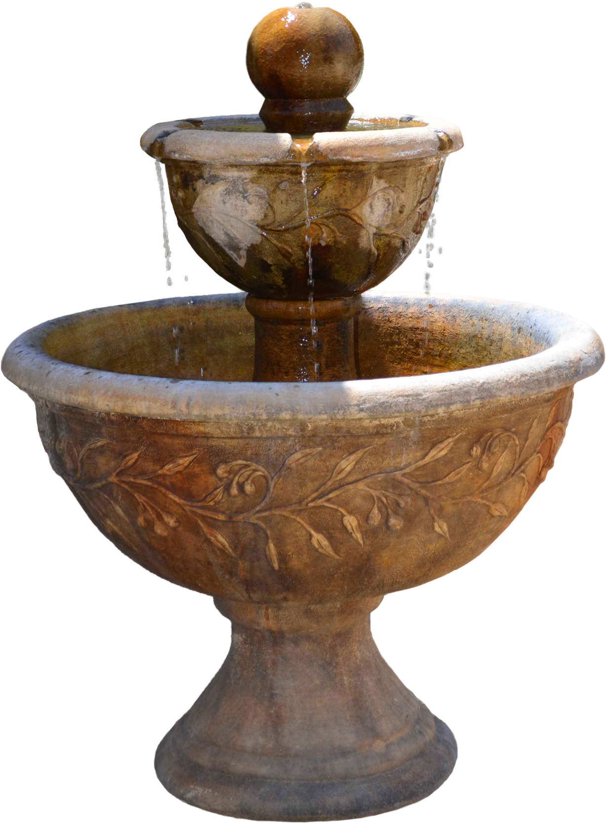 Classic Stone Fountain Water Feature PNG Image