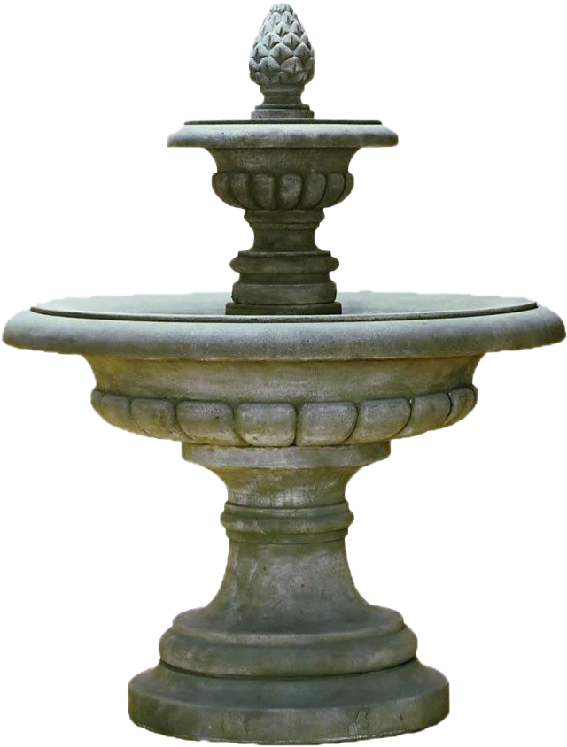 Classic Stone Pineapple Fountain PNG Image