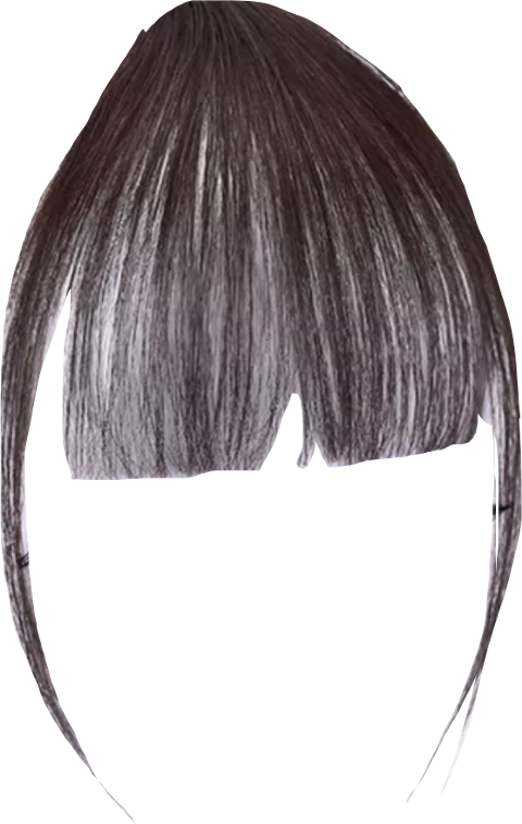 Classic Straight Bangs Hairstyle Transparent Background PNG Image