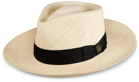 Classic Straw Hatwith Black Band PNG Image