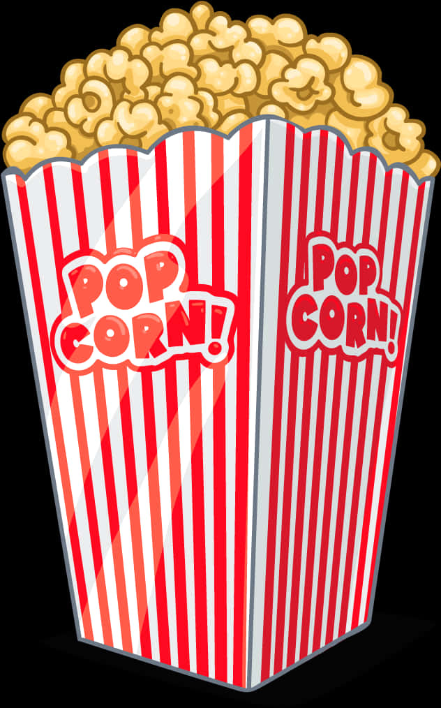 Classic Striped Popcorn Box Clipart PNG Image