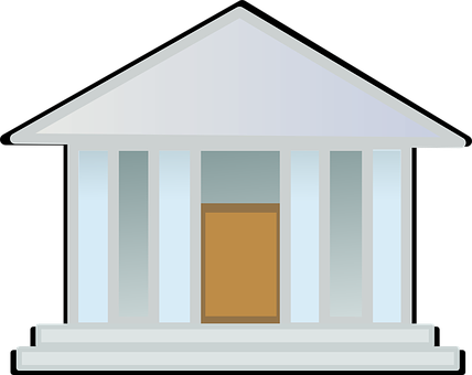 Classic Style Columned House Graphic PNG Image