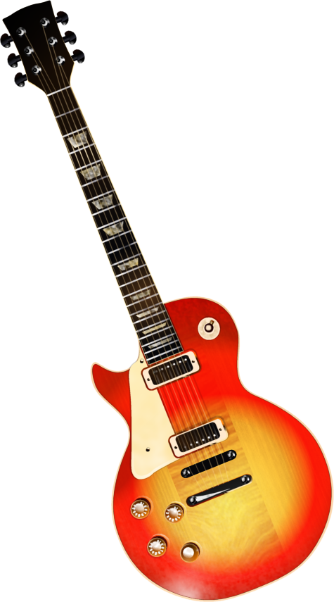 Classic Sunburst Electric Guitar PNG Image