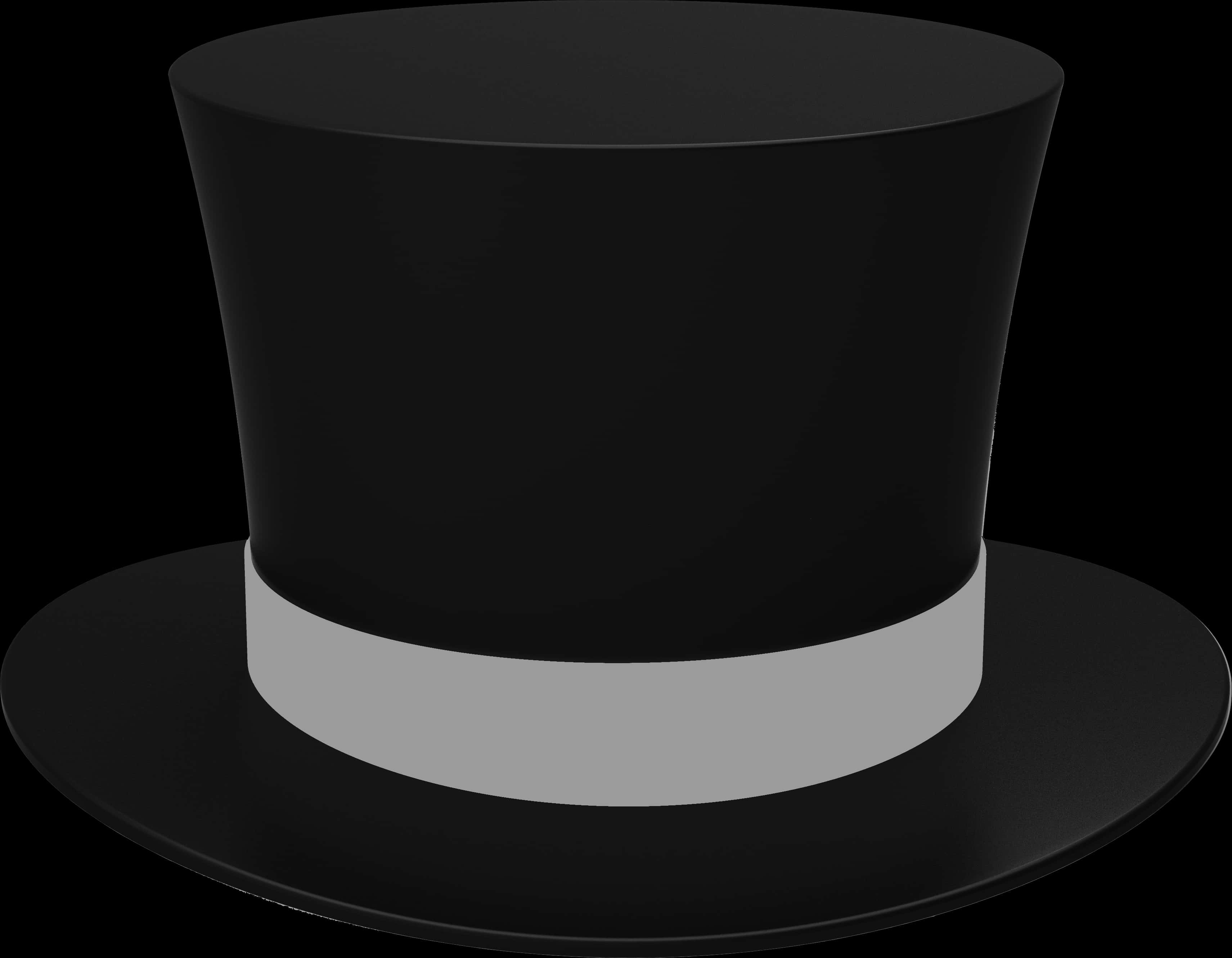 Classic Top Hat Black White Band PNG Image