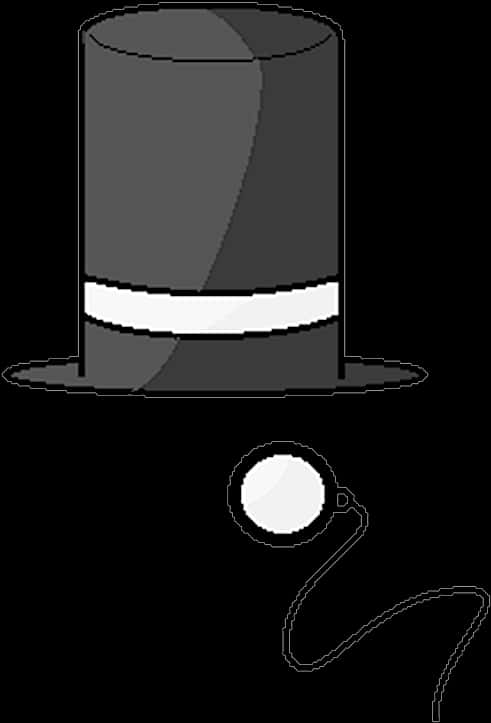 Classic Top Hatand Monocle PNG Image