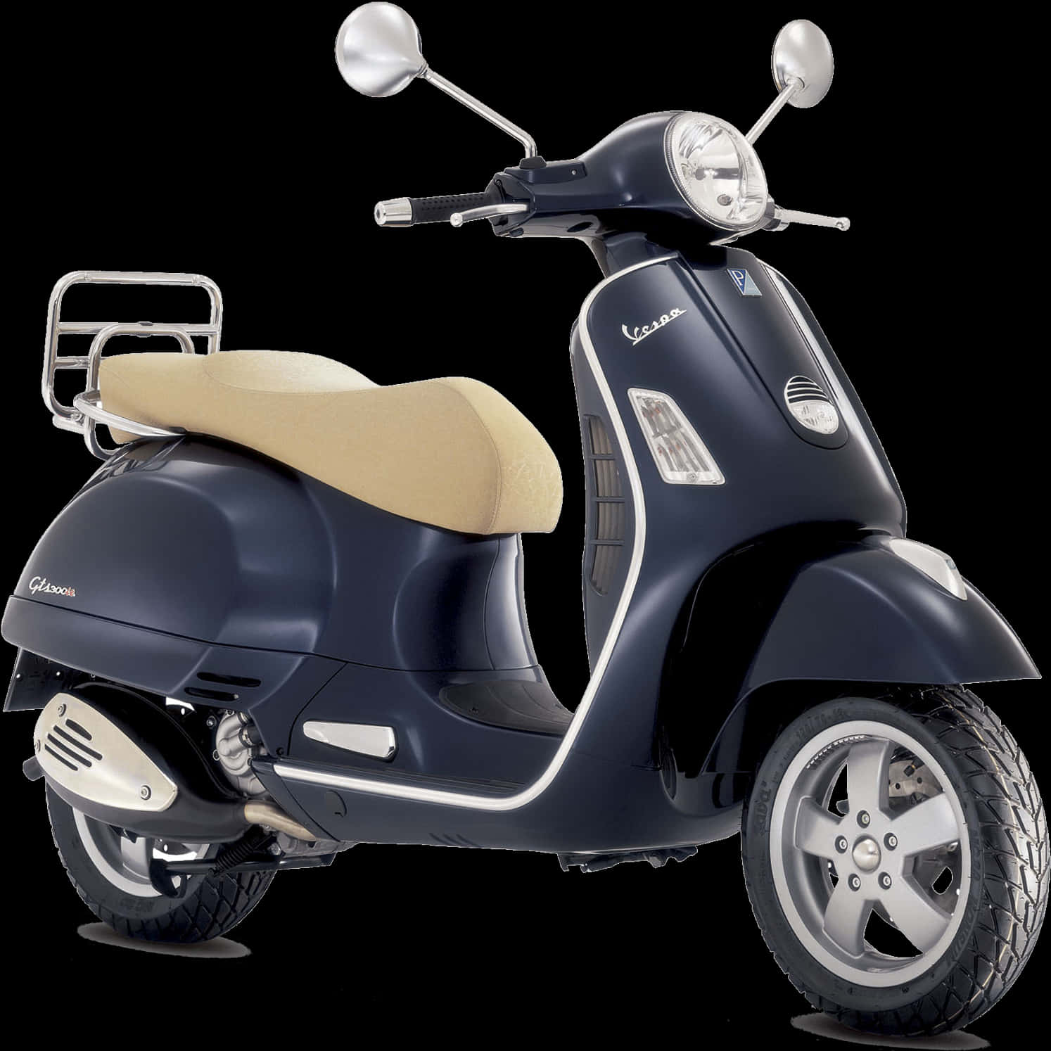 Classic Vespa Scooter Profile PNG Image