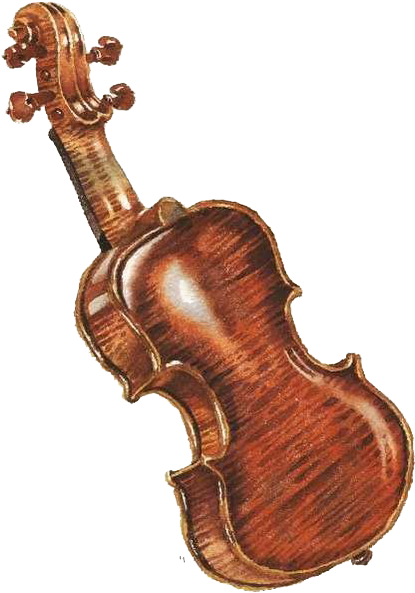 Classic Violin Illustration.png PNG Image