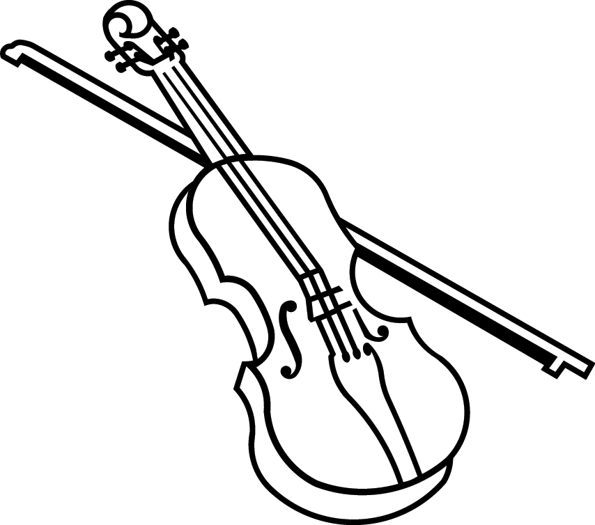 Classic Violin Outline PNG Image