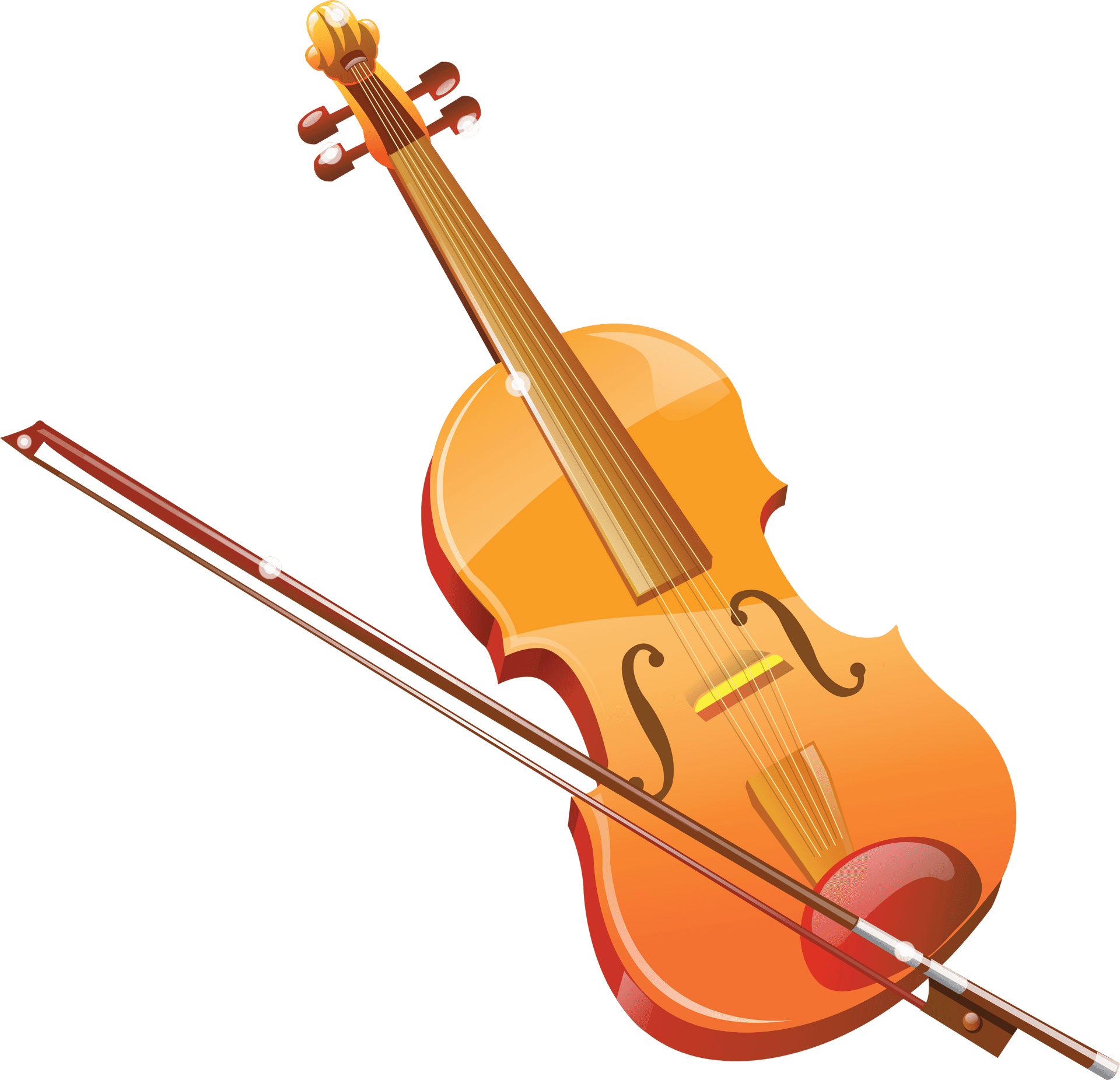 Classic Violinand Bow Illustration PNG Image