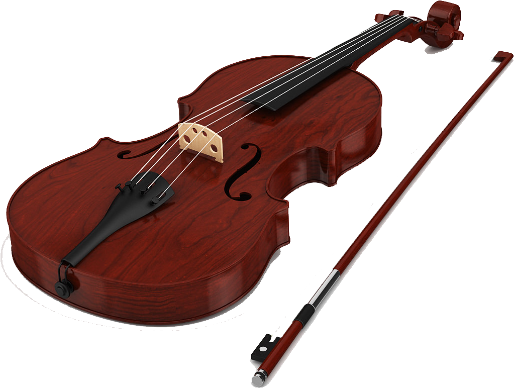 Classic Violinand Bow PNG Image