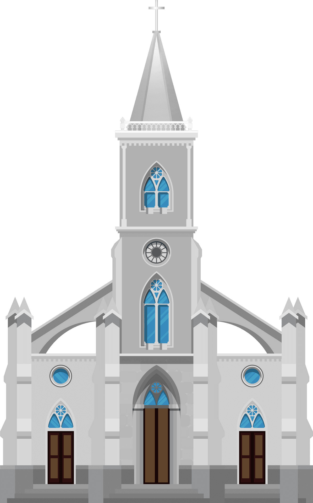 Classic White Church Illustration PNG Image