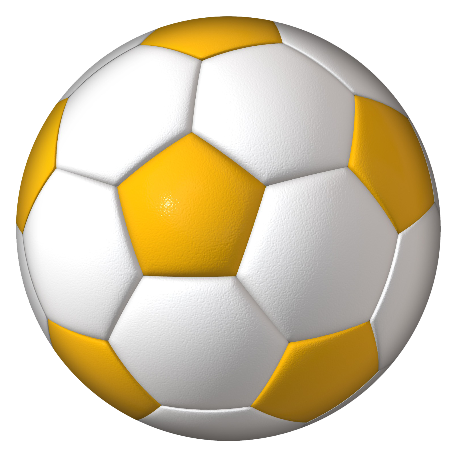 Classic Whiteand Yellow Soccer Ball PNG Image