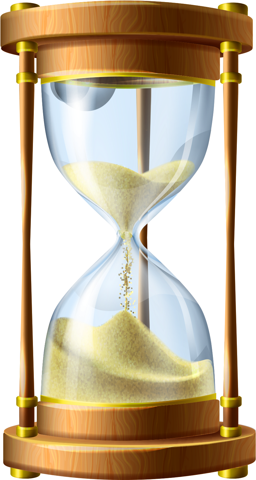 Classic Wooden Hourglass PNG Image