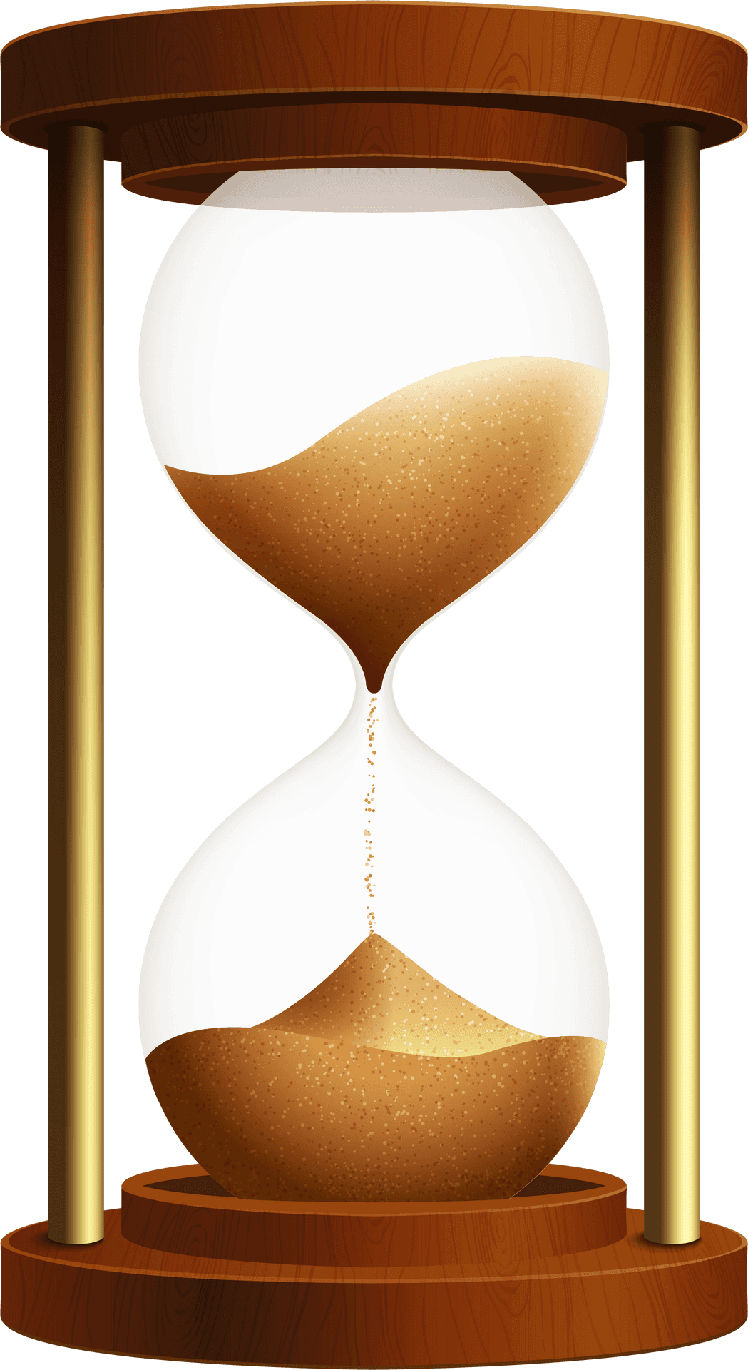 Classic Wooden Hourglass PNG Image