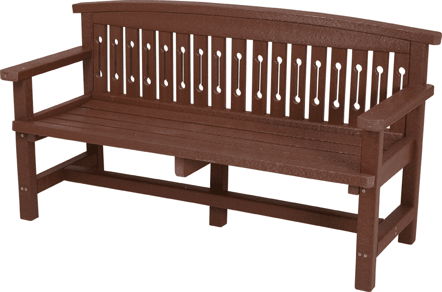 Classic Wooden Park Bench PNG Image