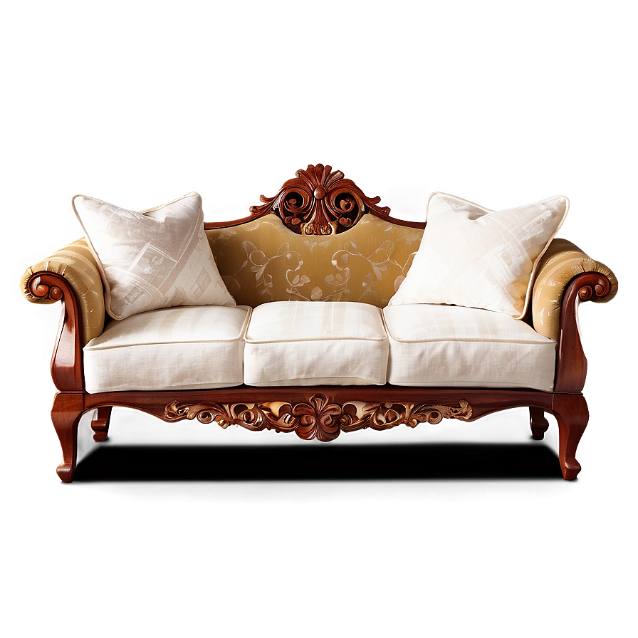 Classic Wooden Sofa Png 05252024 PNG Image