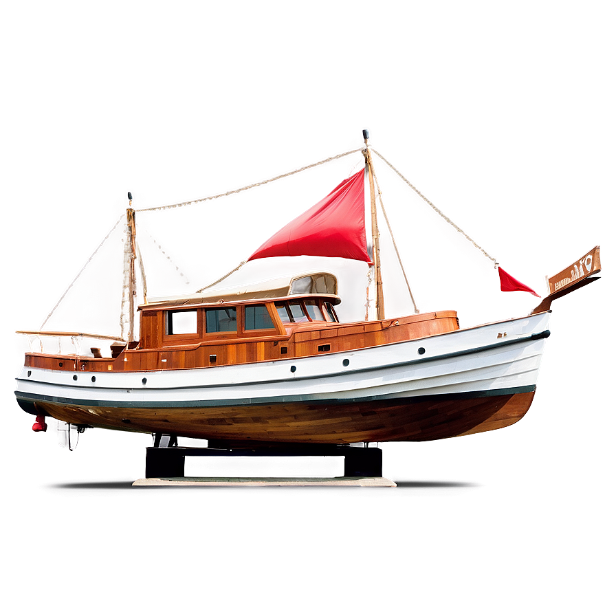 Classic Wooden Yacht Png Csh96 PNG Image