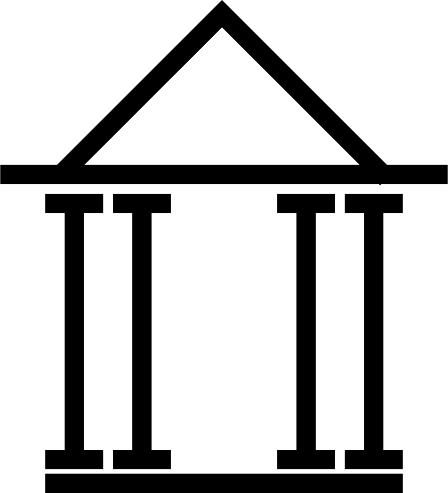 Classical Architecture Columns Silhouette PNG Image