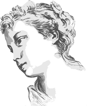 Classical Bust Silhouette PNG Image