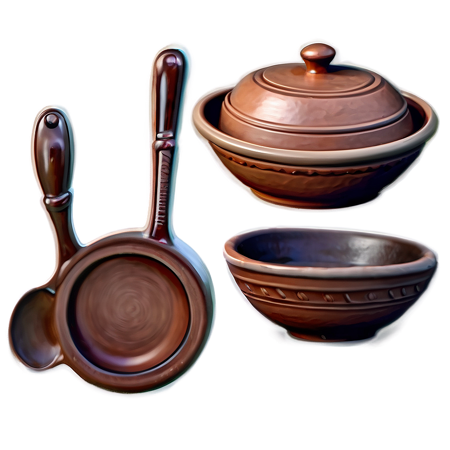 Clay Kitchenware Set Png Djp3 PNG Image