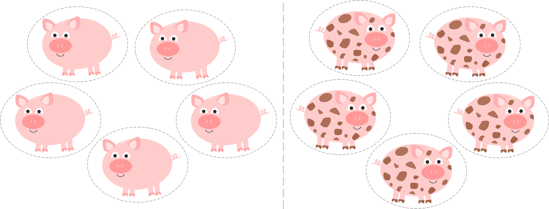 Cleanand Dirty Pigs Comparison PNG Image