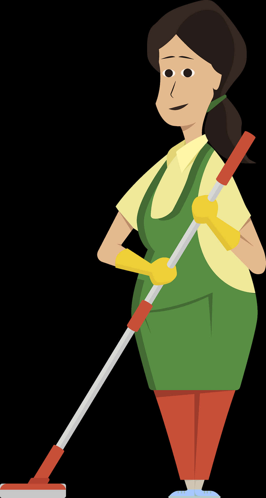 Cleaning Service Professional Cartoon PNG Image