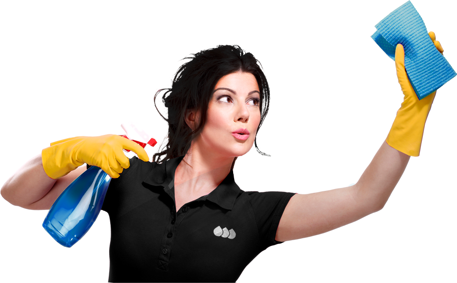 Cleaning_ Service_ Professional_ Posing_with_ Supplies PNG Image