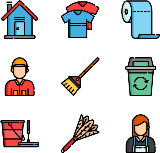 Cleaning Services Icons Set PNG Image