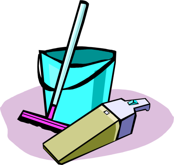 Cleaning Supplies Cartoon PNG Image