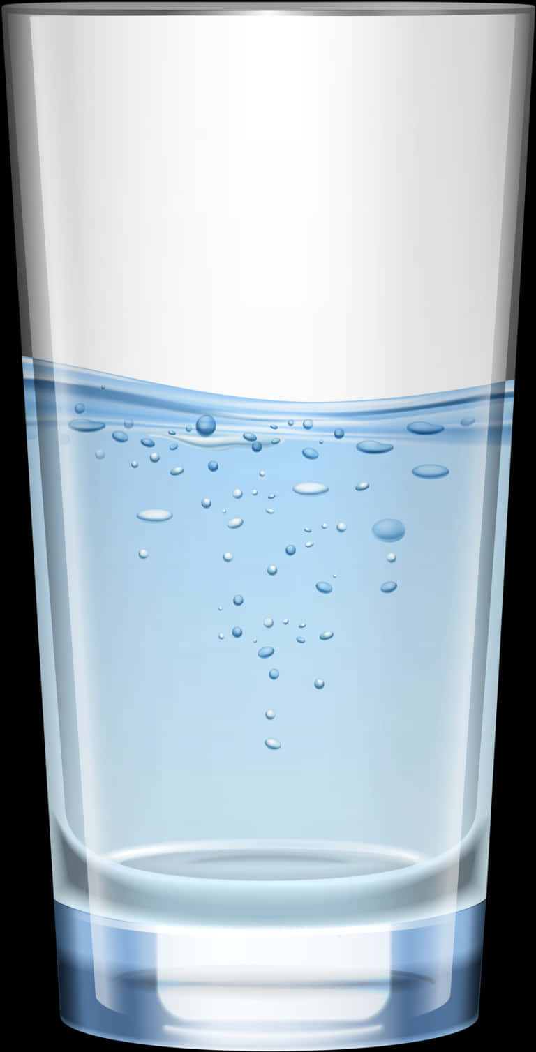 Clear Glass Half Fullof Water PNG Image