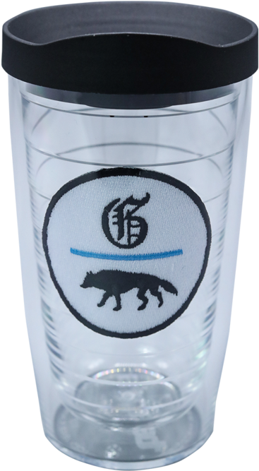 Clear Glass Water Tumbler With Logo PNG Image