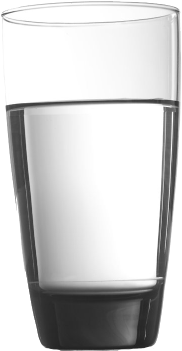 Clear Water Glass Half Full PNG Image