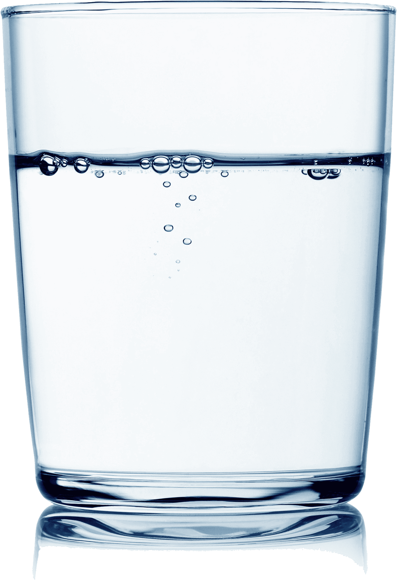 Clear Water Glass Half Full PNG Image